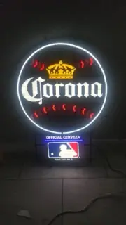 CORONA LED-Flex Neon Sign Baseball Mlb Animated, Motion Sign, New 35x25