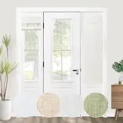 Linen French Door Curtain Sheer Blinds for Door Window Light Filtering Tie up Gl