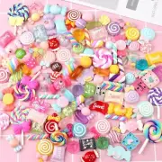 120 Pcs Slime Charms Mixed Candy Sweets Resin Flatback Slime Beads Making Suppli