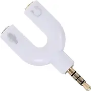 SHINEOFI Audio Converter Audio Adapter Earphone Splitter Headset Wheat Adapter White