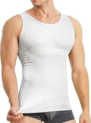 [MOLUTAN] Mens Compression Shirt Slimming Body Shaper Vest Sleeveless Waist Traner Workout Tank Top Tummy Control Shapewear