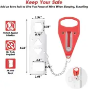 Portable Door Lock - Red/Silver