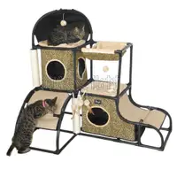 在飛比找蝦皮商城優惠--日本IRIS《3876豪華森林豹紋貓跳台》組裝超簡單