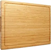 Utoplike Extra Large XXXL Bamboo Cutting Board 61cm x 40.5cm (24'' x16''), Largest Wooden Butcher Block for Turkey, Meat, Vegetables, BBQ, Over The Sink Chopping Board with Handle and Juice Groove