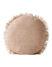 [Aura Home] Vintage Linen Fringe 55cm Cushion Pink Clay