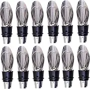 FUNOMOCYA 12pcs Stainless Steel Wine Pourer and Bottle Stopper Creative Liquor Pourer for Bar and Party Fun Design for Easy Pouring Silver Finish for Restaurants and Home Use