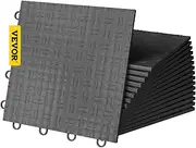 VEVOR Garage Tiles Interlocking, 30.5 x 30.5 cm, 50 pcs, Graphite Grey Garage Floor Covering Tiles, Non-Slip Diamond Plate Garage Flooring Tiles, Support up to 25 Ton for Basements, Gyms