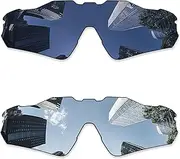 [Combine8] Combime 8 Premium Polarized Mirror Replacement Lenses for Oakley Radar EV Path OO9208 Sunglasses - Black Chrome Mirror+Silver Mirror