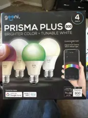 Geeni PRISMA PLUS 800 Wi-Fi LED Smart Light Bulb Voice Control 4 Pack New