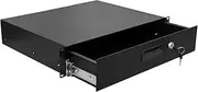 2U Rack Mount Drawer Server Cabinet Case for 19 Inch AV/Network/DJ Equipment Lockable Deep Drawer with Key