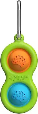 Fat Brain Toys Simpl Dimpl Color - Green, Orange, Blue - Fidget Popper Toy