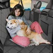 Grey Large SUV Pet Car Seat Cover Hammock Mat Cat Dog Back Extender Protector Hard Base Waterproof Bed