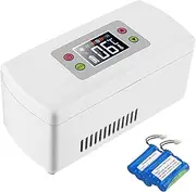 Mini Medicine Refrigerated Box Portable Insulin Cooler Travel Box Aluminum Liner for Travel, Household 2Batteries