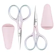 2 Pcs Eyebrow Scissors for Women, Professional Grooming Mini Scissors with St...