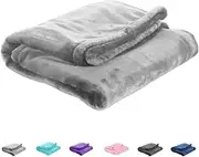 UOZZI BEDDING All-Season Gray Flannel Fleece Baby Blanket for Girls & Boys - Ultra Soft Plush Thin Kids Toddler Blanket for Crib, Pram Strollers, Sofa, 100% Microfiber Polyester 27"x39"
