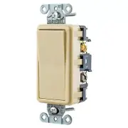 Hubbell Ivory Decorator Rocker Wall Light Switch 4-Way 15A Residential RSD415I