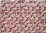 Vinyl Tablecloth w/soft Flannel Back, 52"x52" Square, FLOWERS ON BURGUNDY, SL