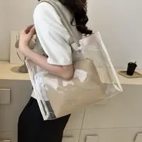 在飛比找ETMall東森購物網優惠-包包女透明PVC子母高級感果凍包