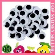 20X Wiggly Google Googly Eyes 40mm Joggle Moveable Black Eye Craft Stick On Art