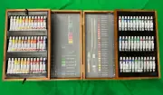 Battat Art Studio 2-tier Wood Case Assorted Art Supplies Preowned/ Not Used
