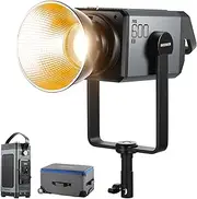 NEEWER AS600B COB LED Continuous Output Video Light with 2.4G/APP Control, 600W 2700K-6500K CRI96+/TLCI98+ PWM Dimming Source Match 12 Scenes Bowens Mount Silent Fan for TV Studio News Broadcasting