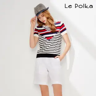 【Le Polka】純白水手五分短褲-女