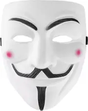 RUSVNO Hacker Mask for Adult & teens Anonymous V for Vendetta Mask, White - New