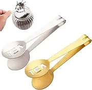 1/2PCS Reusable Stainless Steel Tea Bag Tongs Teabag Squeezer Strainer Metal Spoon Grip Sugar Clip Leaf Tea Mini Strainer