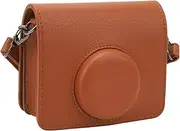 Crossbody Camera Bag, Skin Friendly PU Leather Anti Scratch Shockproof Camera Case with Detachable Shoulder Strap, Retro Photography Storage Bag for Mini EVO (Brown)