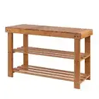 Artiss Shoe Rack Cabinet Storage Bamboo Bench Wooden Shelf Stand 10 Pairs