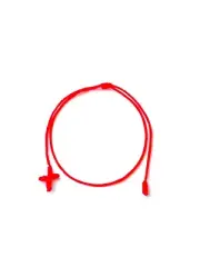 Red string cross bracelet handmade spiritual gift by Lucky Charms USA
