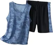 [Generic] Christmas Outfit Set for Girls Tank Top Suit Outdoor Stretch Running Wear Sweatpants Girls 14