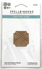 Spellbinders Nested Cutting Dies Set - NOTCHED SQUARE STACKS - Shapes S1-047