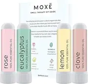 MOXĒ Smell Training Kit, 4 Essential Oils, Olfactory Regeneration, Helps Restore Sense of Smell, Natural Therapy for Smell Loss, Lemon, Rose, Clove, Eucalyptus, Guidebook, Personal Log