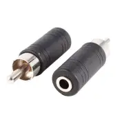 2 Pieces Straight 3.5mm 1/8" Audio Female Jack to RCA Male Adapter Coupler