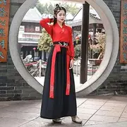 [JIMINISO] Chinese Dress Man Couple Black Red Hanfu Female Retro Traditional Embroidery Costume Men Tang Dynasty Classical Stage Clothes