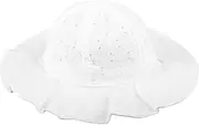 [FOMIYES] Cotton Sun Hat Bucket Hat for Girls Fisherman Sun Cap for Beach Soft Breathable White