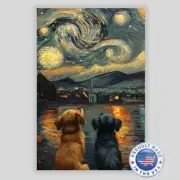Vincent van Gogh's Starry Night Dogs Poster Sized Premium Photo Print 13 x 19 B