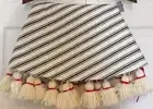 Hearth & Hand With Magnolia Green Stripe Cream Tassel Christmas Tree Skirt 52”