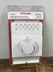 NEW Dimplex Double Pole Built-In Baseboard Thermostat - #DBTF2W