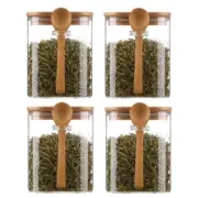 4PCS Glass Storage Jar Clear Spice Jars, Small Food Storage Containers E2U25440