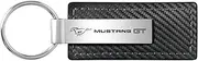 Ford Mustang GT Black Carbon Fiber Texture Leather Key Chain