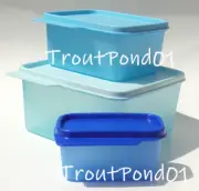 Tupperware Keep Tabs Nesting Stacking Square Storage Containers Royal Blue Ice