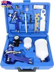 HVLP Spray Gun Set 2-Pack Gravity Feed 0.8mm 1.4mm Airbrush Cake Model Making