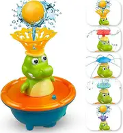 Fountain Crocodile Baby Bath Toy for 1-3 Year Old Toddler, 5 Modes Sprinkler Bath Toy, for 1 2 3 4 5 6 7 8 Year Old Boys Girls Children, Sprinkler Lig