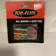 Genuine Top Flite golf divot tool and ball markers ￼ Factory Sealed ￼