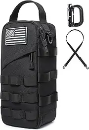 Heavy Duty Small Tool Bag with D-ring Clip,US Flag Patch & Shoulder Strap - Small Tactical Molle Zipper Tool Bag Pouch with handle,EDC Storage Tool Bag for Men,Multi-Purpose Utility Work Organizer Bag