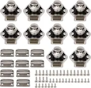 BQLZR 20mm Opening Hole Push Button Keyless Lock Latch Cupboard Caravan Lock for RV Drawer Cabinet Door Thickness 15-27mm Pack of 10