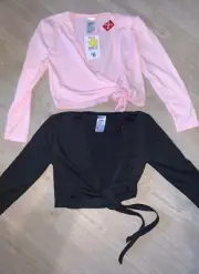 Girls Ballet Dance Clothes Bundle - Footless Tights, Cardigans - Size 5 & 6 -