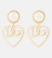 [Dolce & Gabbana] Dolce & Gabbana Logo faux pearl clip-on earrings One Size gold